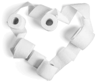 Toilet paper heart